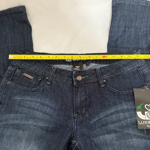 Luxinie Women's Boot Cut Jeans Green Accent Pockets - Picture 5 of 10